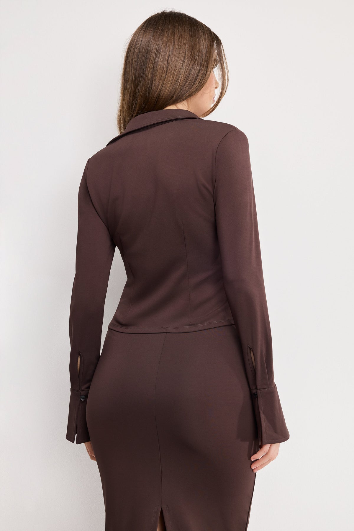 MATTE JERSEY LONG SLEEVE TOP BARK003