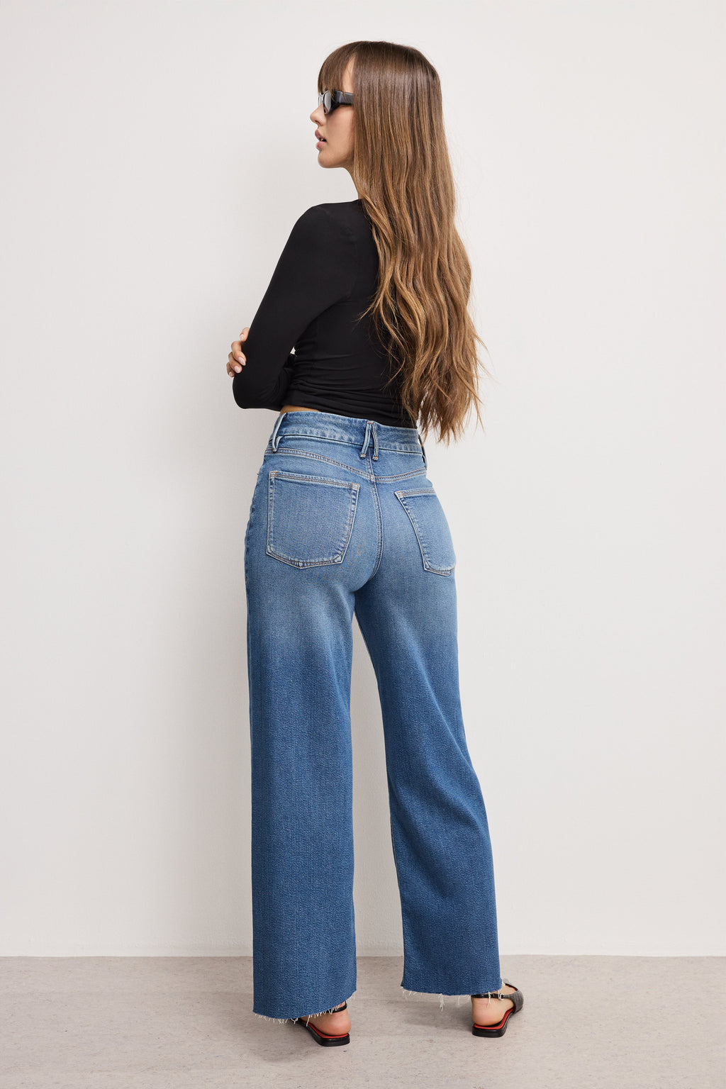 GOOD SKATE CROPPED WIDE JEANS INDIGO1005