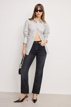 GOOD ICON STRAIGHT ANKLE JEANS BLACK404