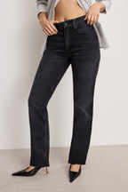 GOOD ICON STRAIGHT ANKLE JEANS BLACK404