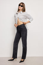 GOOD ICON STRAIGHT ANKLE JEANS BLACK404