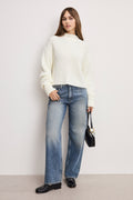 CHUNKY KNIT MOCK NECK SWEATER IVORY003