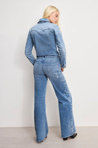 DOLLY JOLEANS CRYSTAL WIDE JEANS INDIGO1089