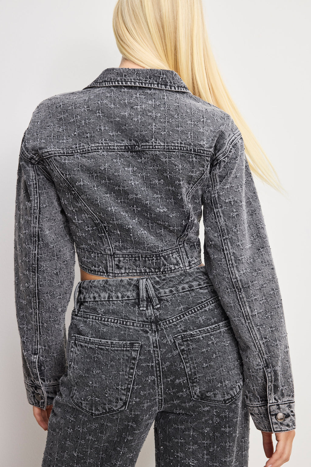DOLLY CRYSTAL DENIM JACKET BLACK415