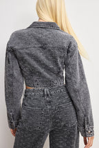 DOLLY CRYSTAL DENIM JACKET BLACK415