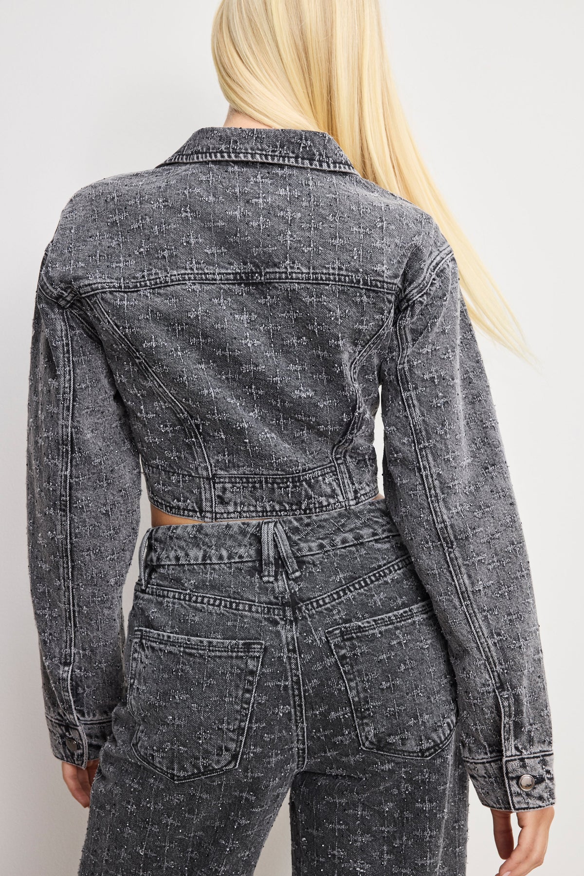 DOLLY CRYSTAL DENIM JACKET BLACK415