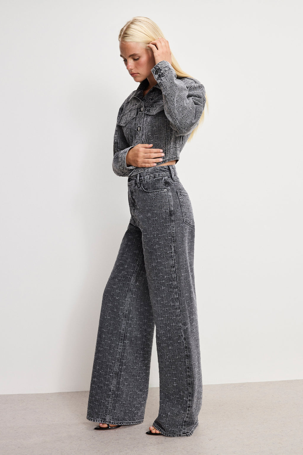 DOLLY JOLEANS CRYSTAL RELAXED JEANS BLACK415