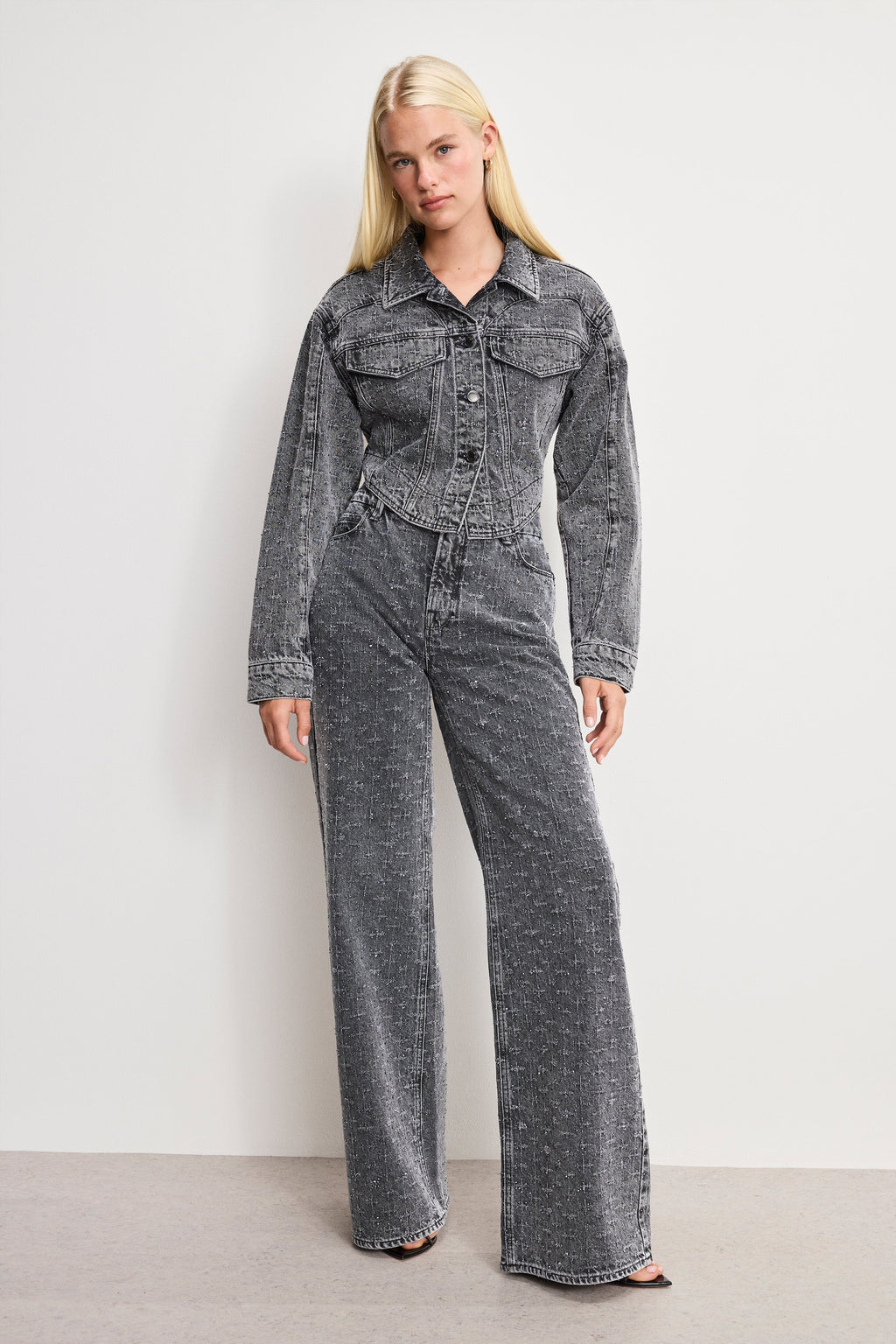 DOLLY JOLEANS CRYSTAL RELAXED JEANS BLACK415