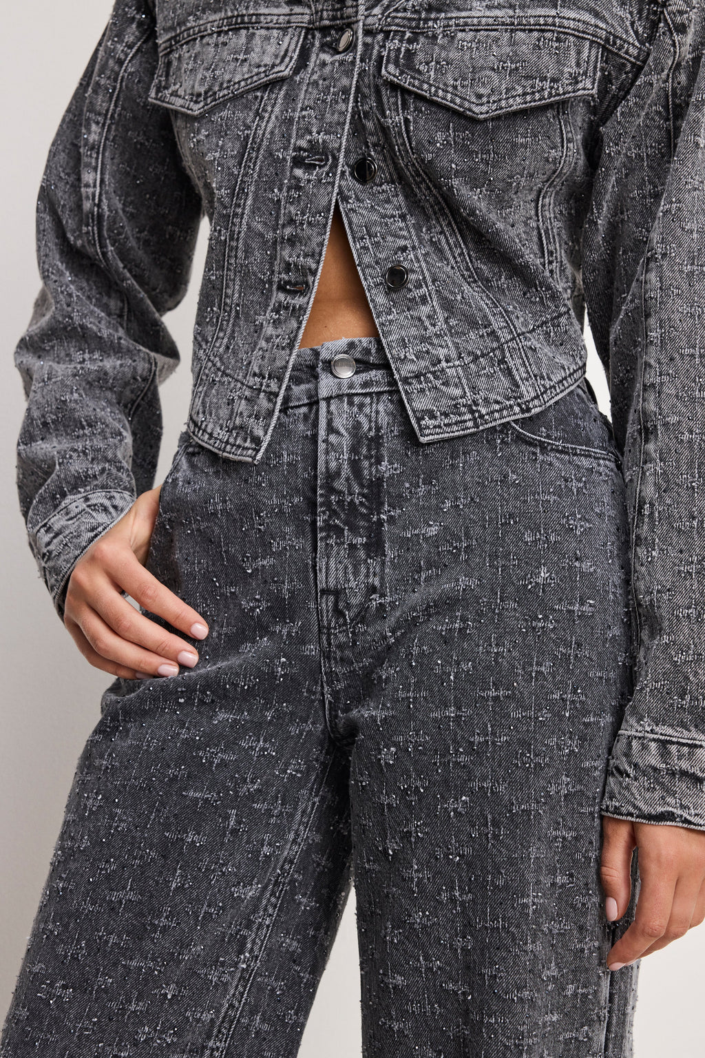 DOLLY JOLEANS CRYSTAL RELAXED JEANS BLACK415
