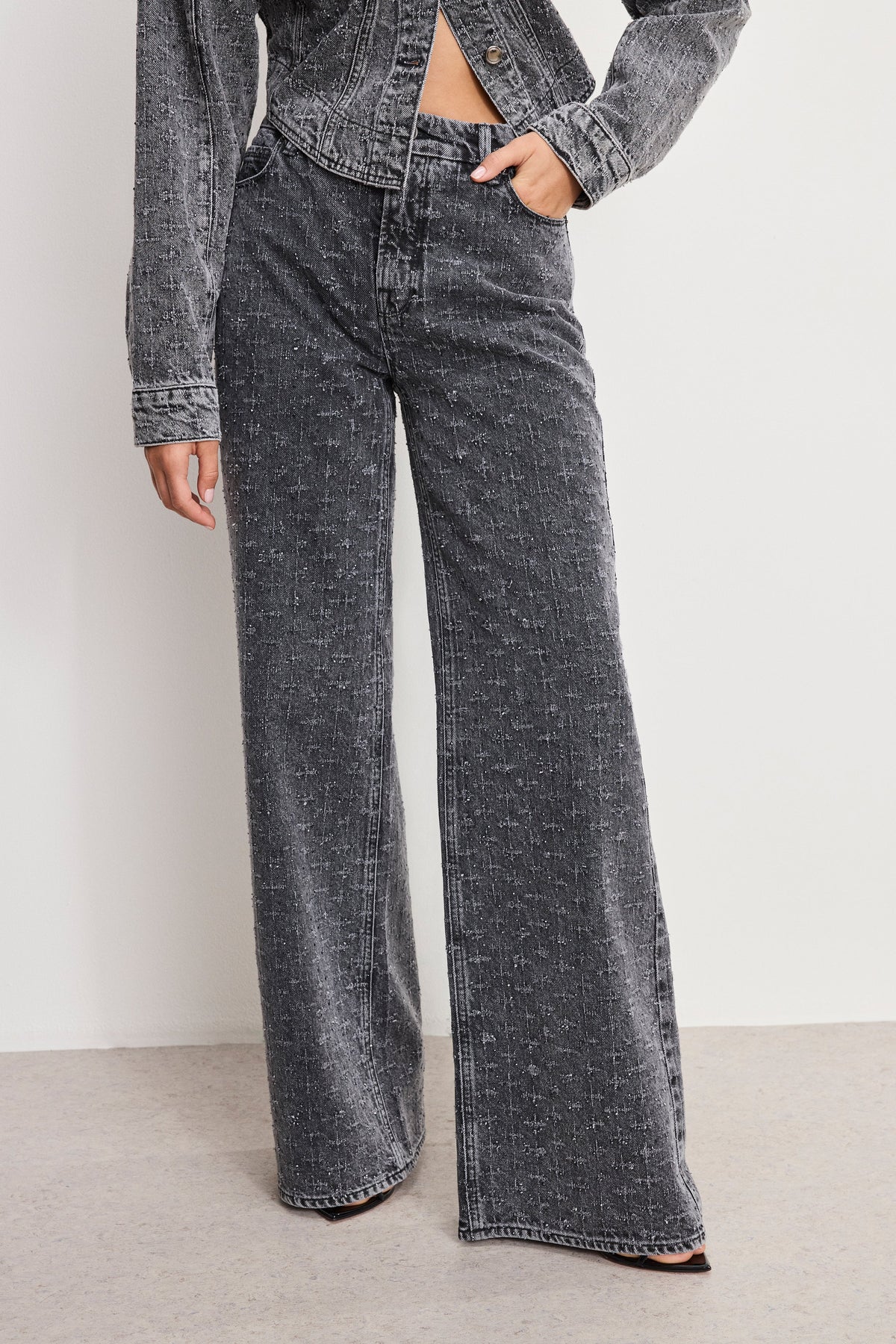 DOLLY JOLEANS CRYSTAL RELAXED JEANS BLACK415