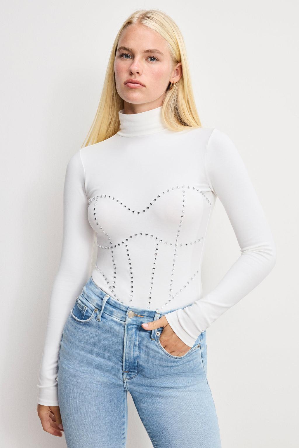 DOLLY CRYSTAL CORSET BODYSUIT WHITE001