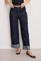 GOOD LOW RISE BAGGY CUFFED JEANS INDIGO1006