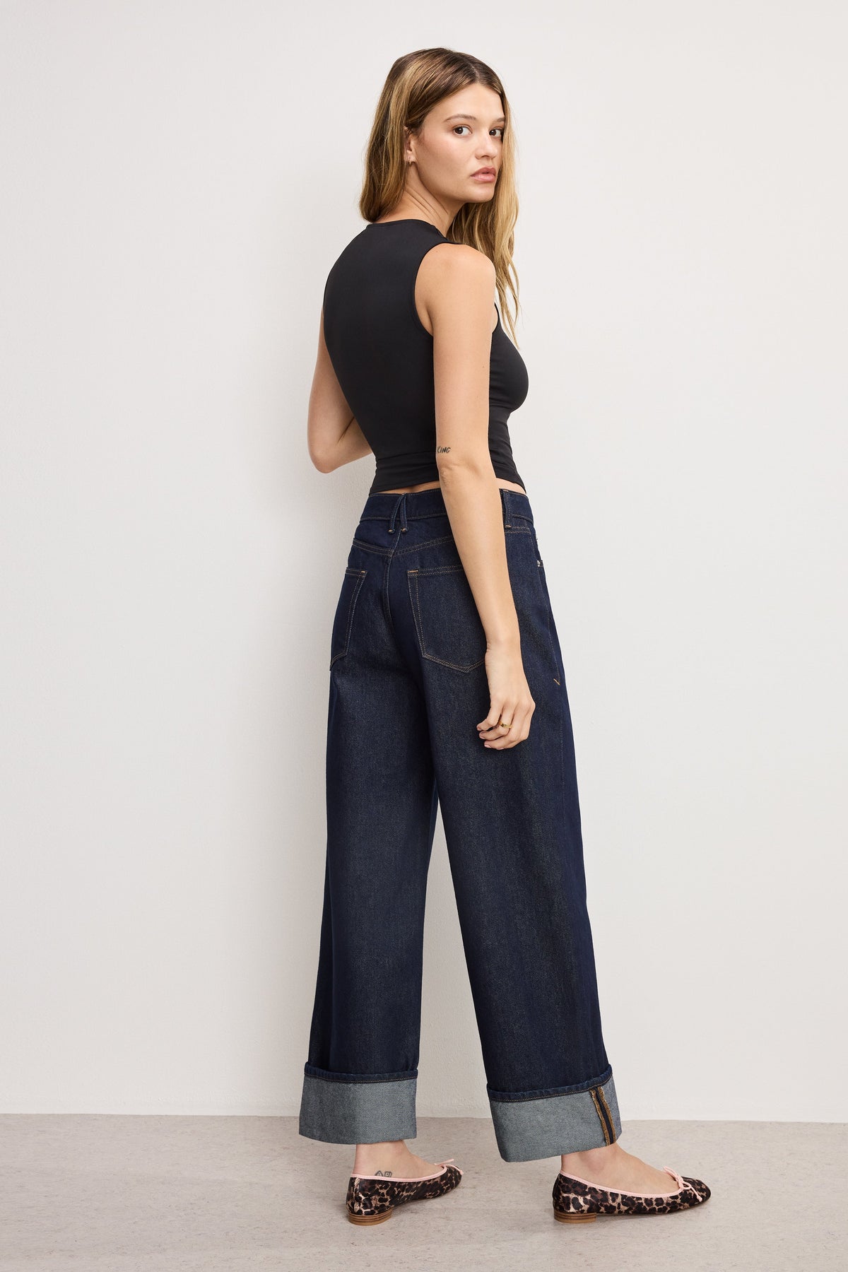 GOOD LOW RISE BAGGY CUFFED JEANS INDIGO1006