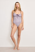 PLAID DRAWSTRING SWIMSUIT FIG PLAID