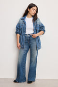 SOFT TECH GOOD PETITE PALAZZO JEANS INDIGO986