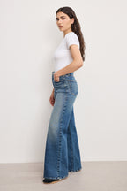 SOFT TECH GOOD PETITE PALAZZO JEANS INDIGO986