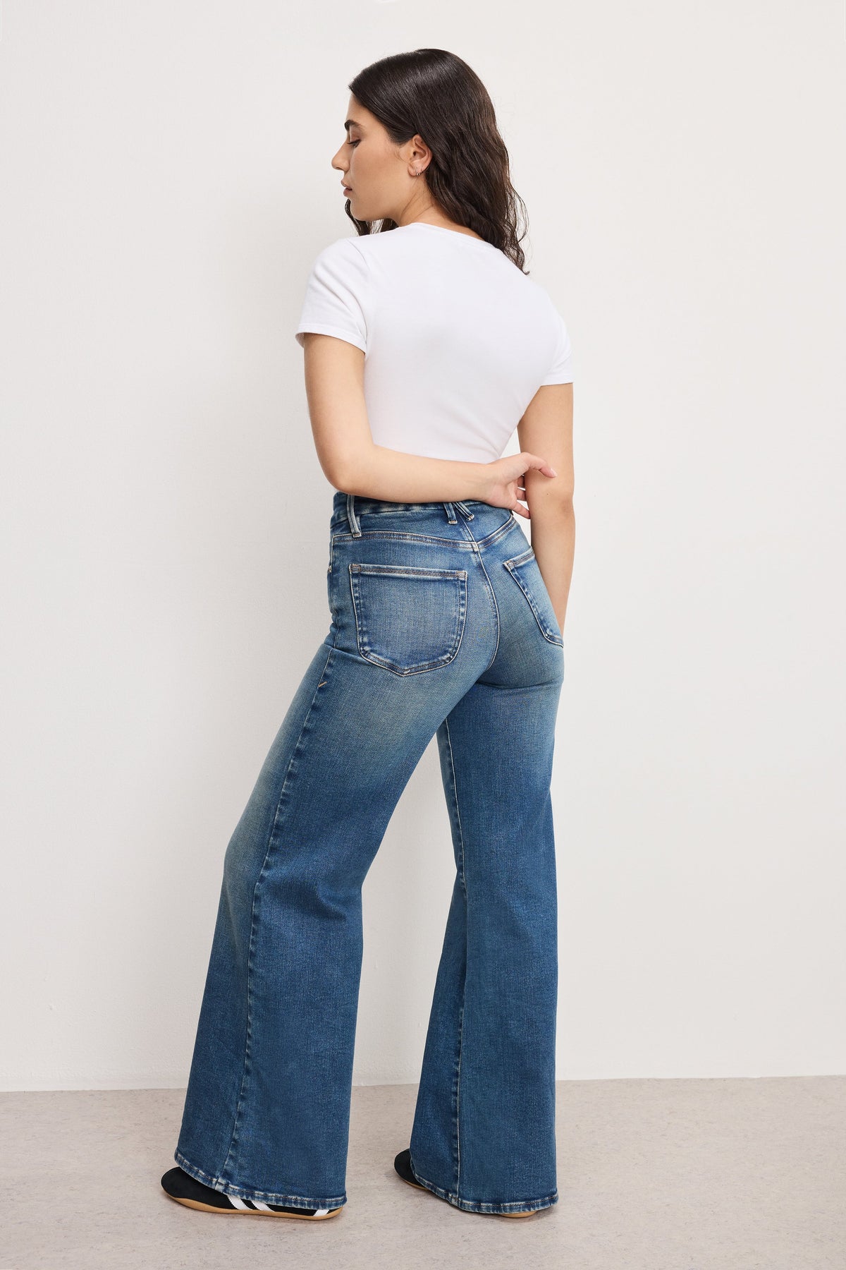 SOFT TECH GOOD PETITE PALAZZO JEANS INDIGO986