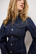 BARREL LONG SLEEVE MINI DRESS INDIGO982