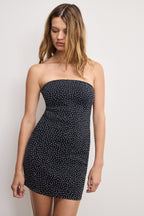 CRYSTAL STRAPLESS MINI DRESS BLACK411