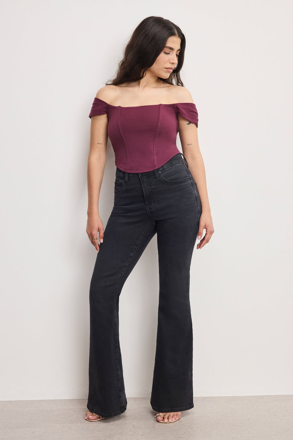 DOLLY JOLEANS PETITE FLARE JEANS BLACK391