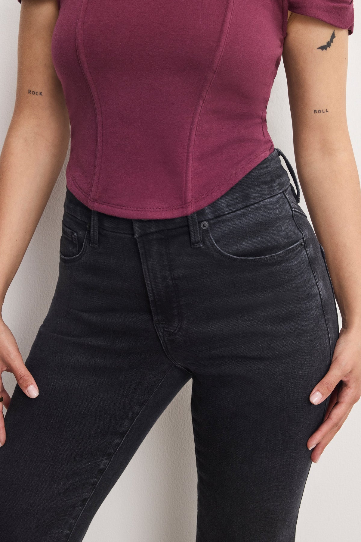 DOLLY JOLEANS PETITE FLARE JEANS BLACK391