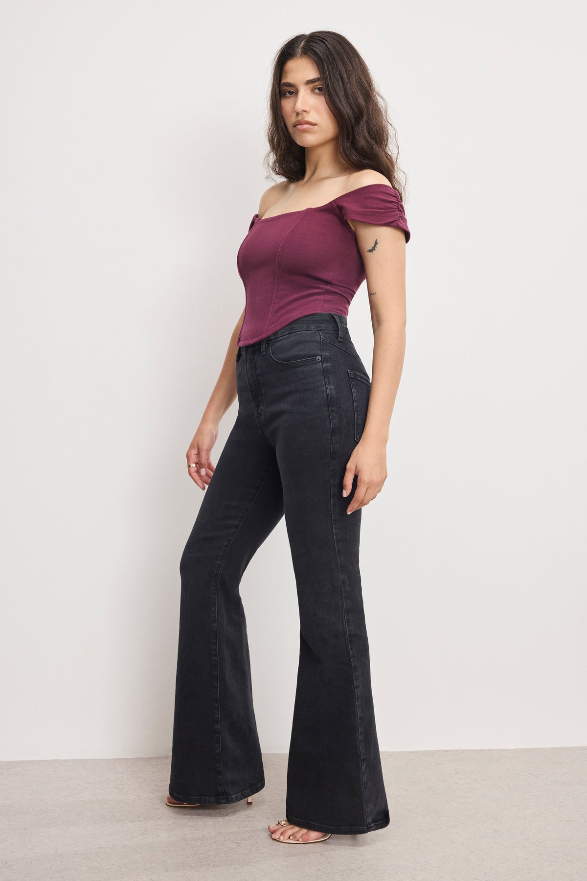 DOLLY JOLEANS PETITE FLARE JEANS BLACK391