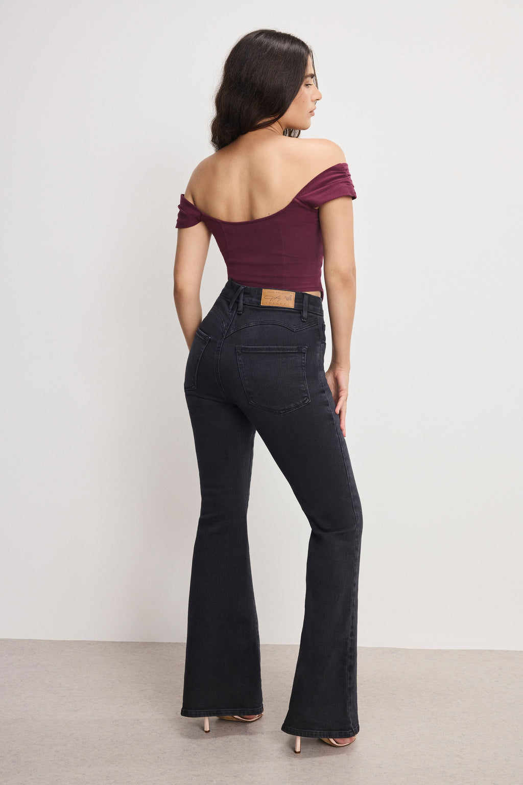 DOLLY JOLEANS PETITE FLARE JEANS BLACK391