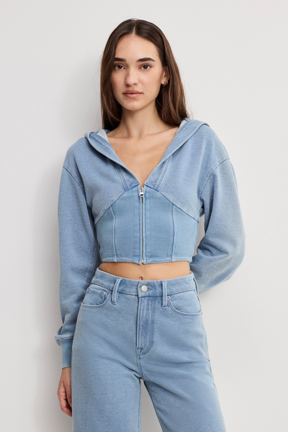 JEANIUS ZIP UP HOODIE INDIGO1157