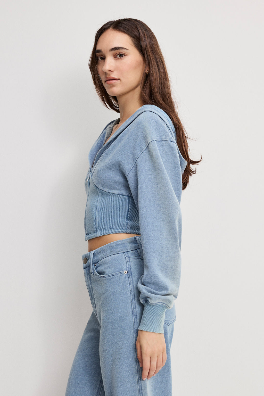 JEANIUS ZIP UP HOODIE INDIGO1157