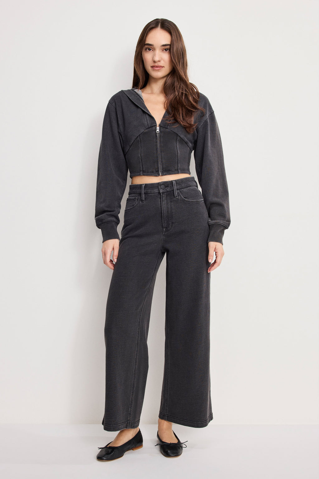JEANIUS ZIP UP HOODIE BLACK430