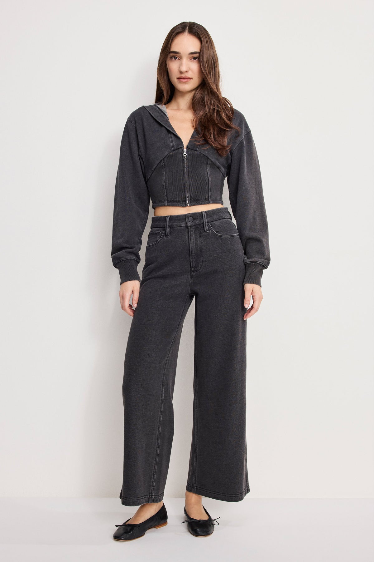 JEANIUS ZIP UP HOODIE BLACK430