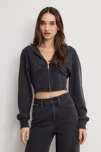 JEANIUS ZIP UP HOODIE BLACK430