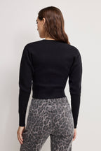 BUSTIER SWEATER BLACK001