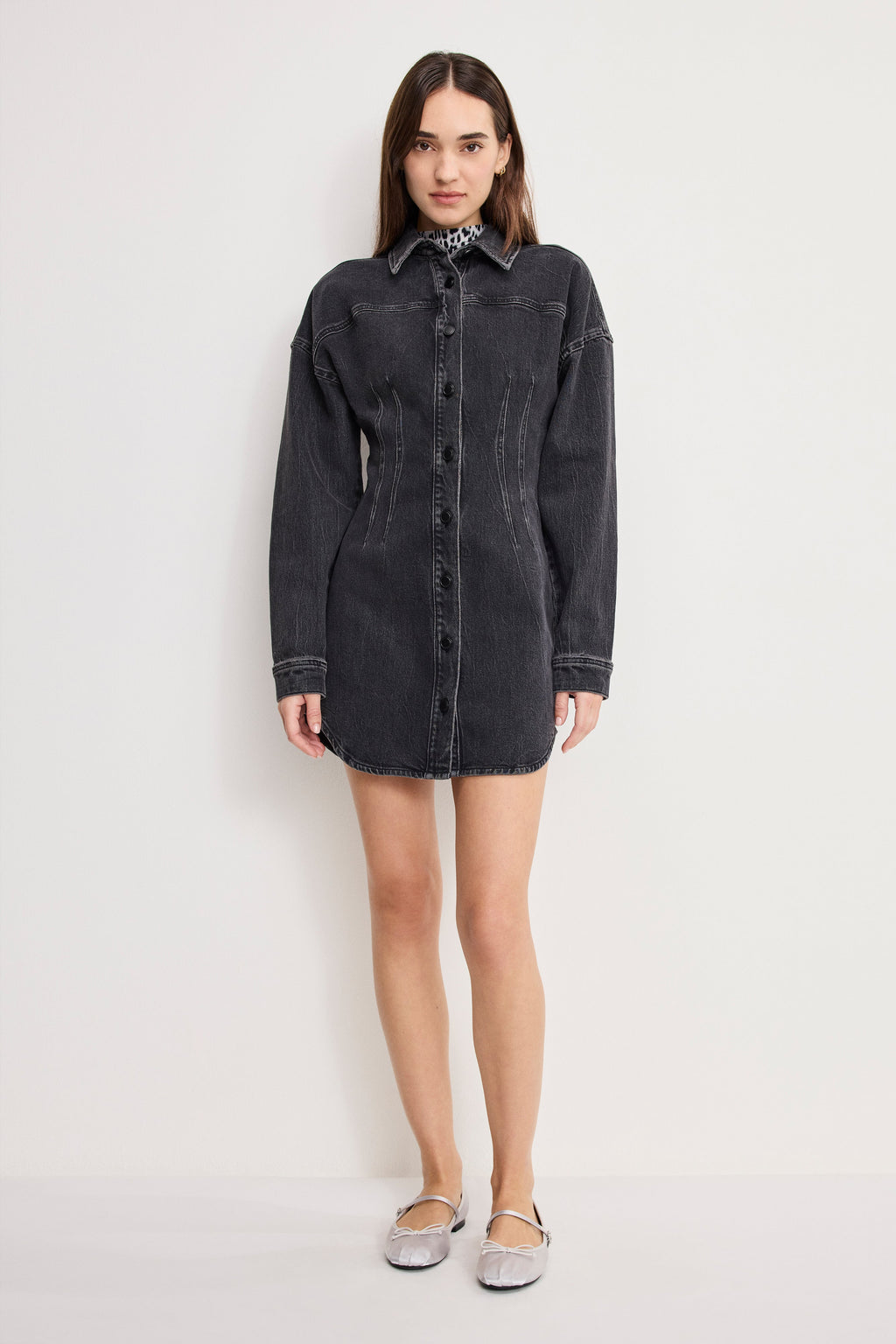 SHAPED DENIM DRESS K418
