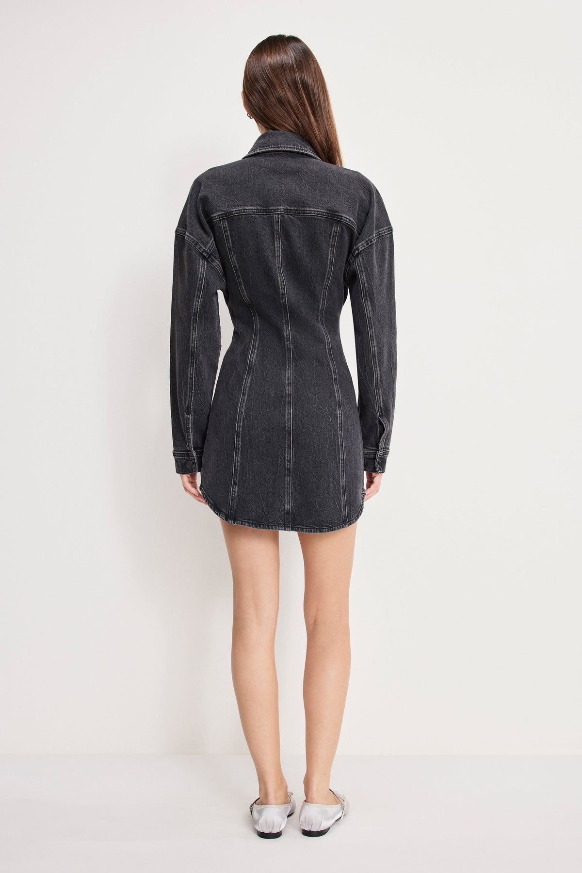 SHAPED DENIM DRESS K418