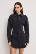 SHAPED DENIM DRESS K418