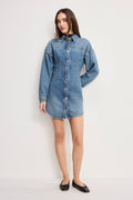 SHAPED DENIM DRESS INDIGO1100