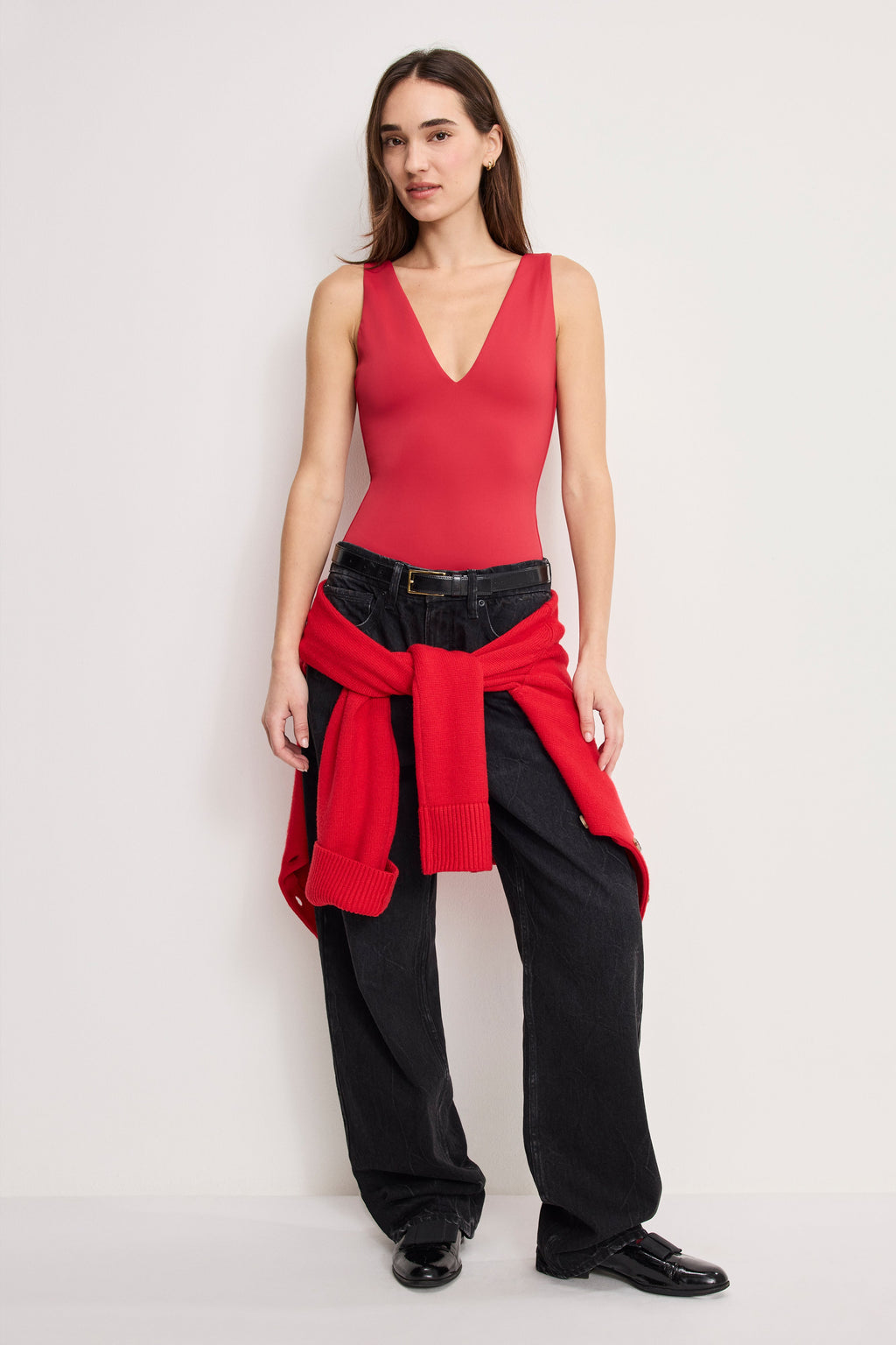 SCULPTING DEEP V BODYSUIT RUBY