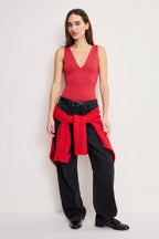 SCULPTING DEEP V BODYSUIT RUBY