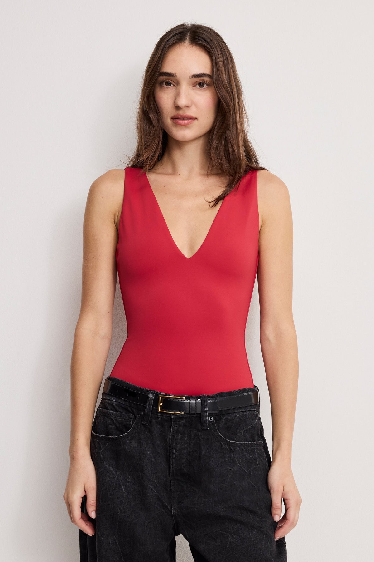 SCULPTING DEEP V BODYSUIT RUBY