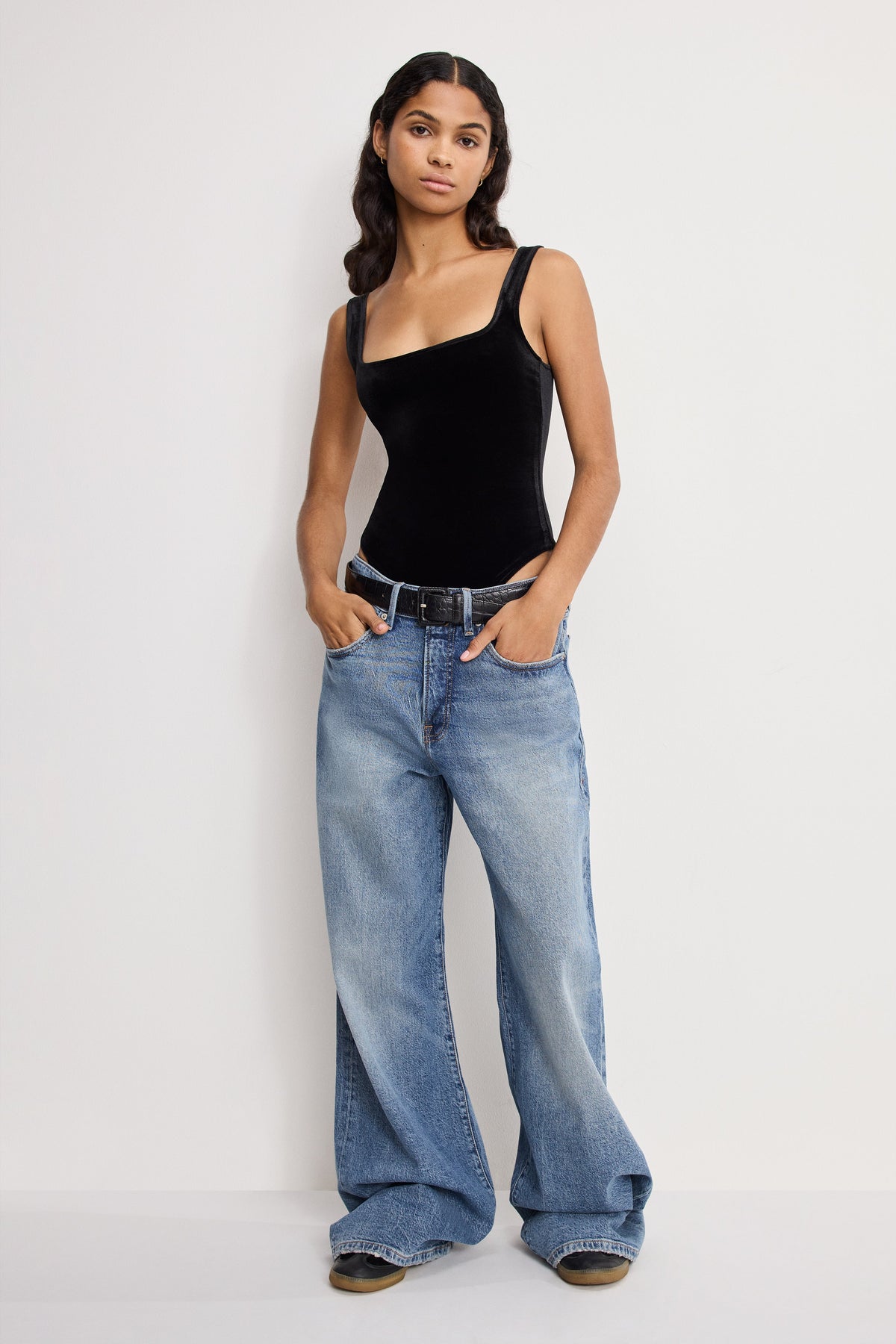 VELVET MODERN TANK BODYSUIT BLACK001
