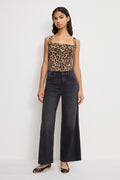 GOOD SKATE CROPPED WIDE JEANS BLACK407