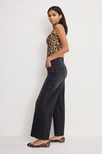 GOOD SKATE CROPPED WIDE JEANS BLACK407