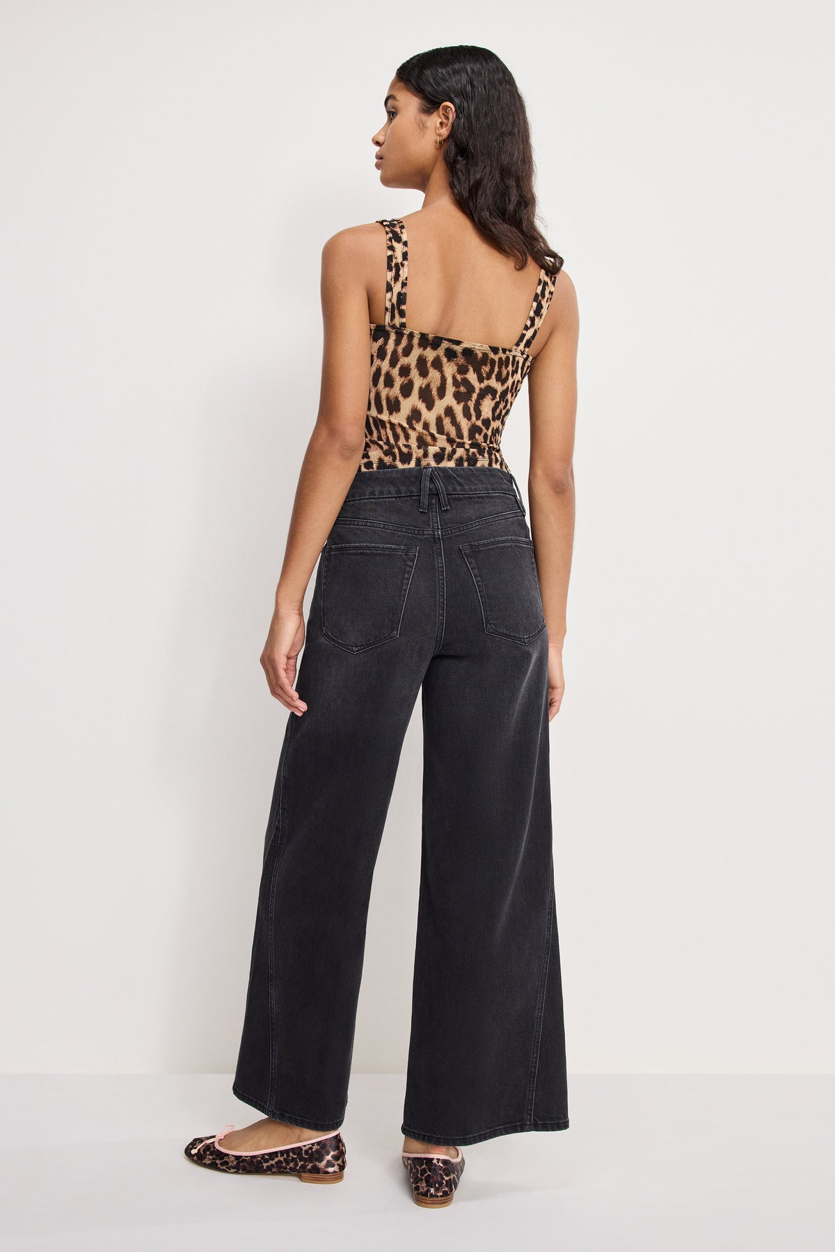 GOOD SKATE CROPPED WIDE JEANS BLACK407