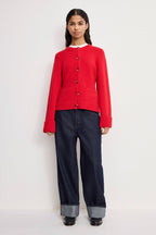 BUTTON FRONT KNIT CARDIGAN CHILI001