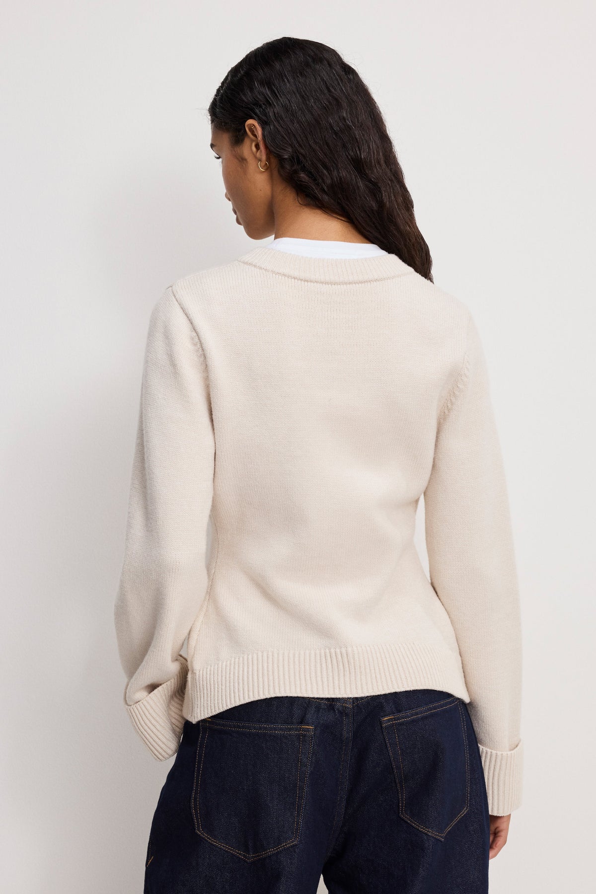 BUTTON FRONT KNIT CARDIGAN VANILLA001