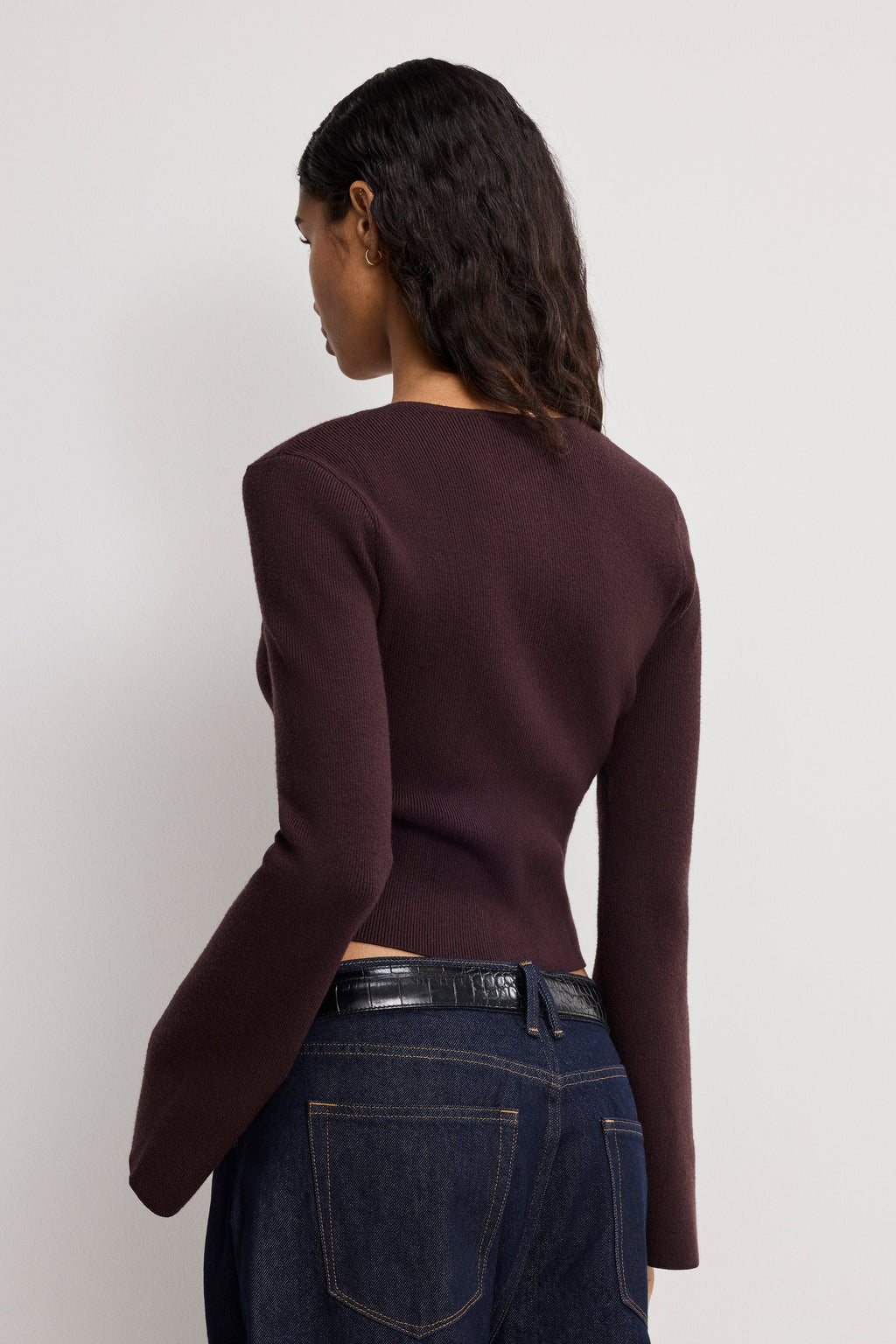BELL SLEEVE KNIT CARDIGAN BARK003