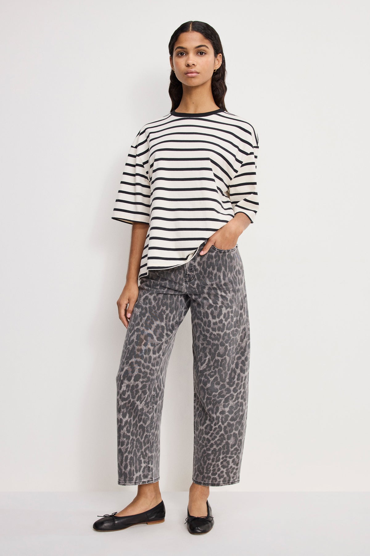 GOOD BARREL JEANS GREY LUCKY LEOPARD