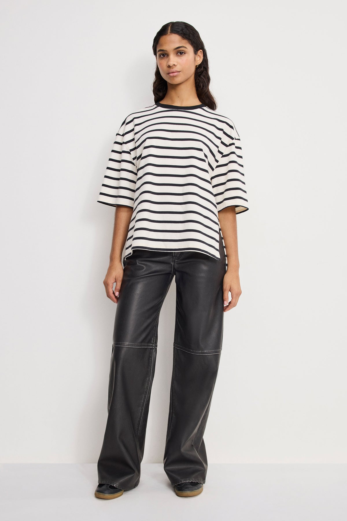 GOOD SKATE FAUX LEATHER PANTS BLACK001