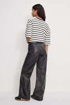 GOOD SKATE FAUX LEATHER PANTS BLACK001